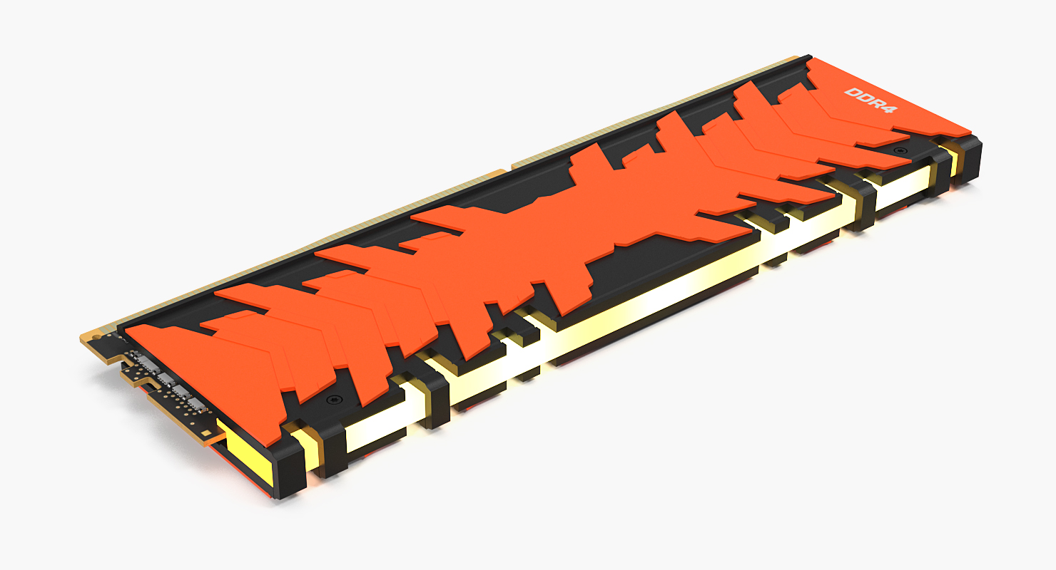 DDR4 SDRAM with Radiator 3D model