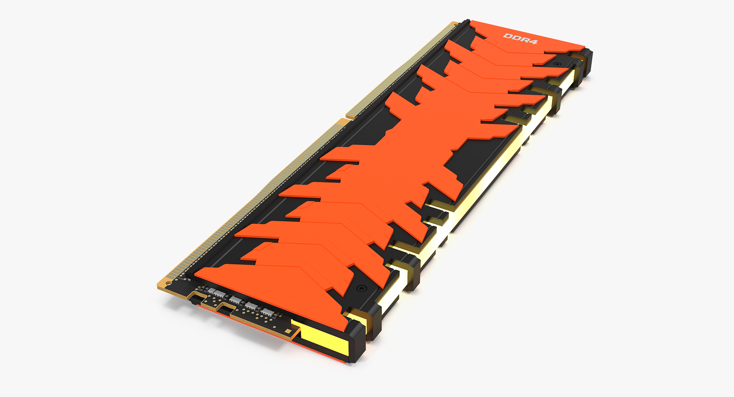 DDR4 SDRAM with Radiator 3D model