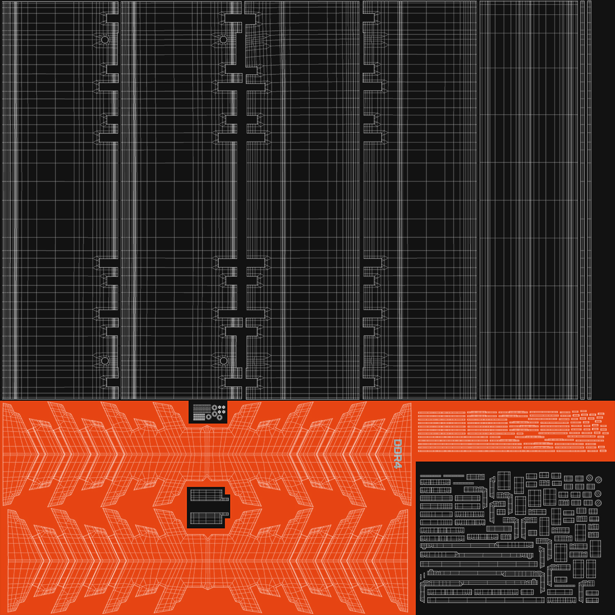 DDR4 SDRAM with Radiator 3D model