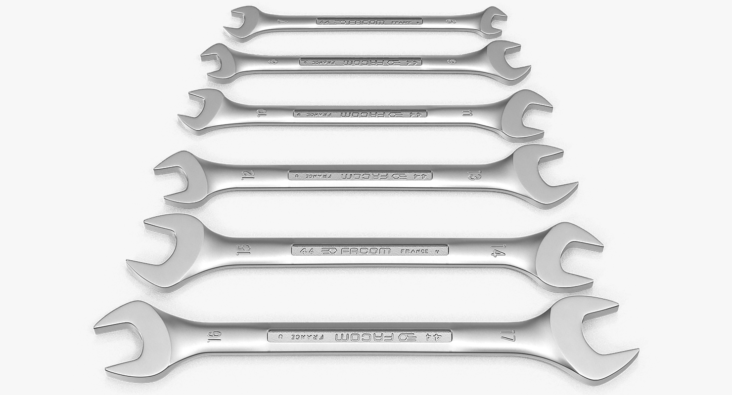 3D Facom Open End Spanner Set