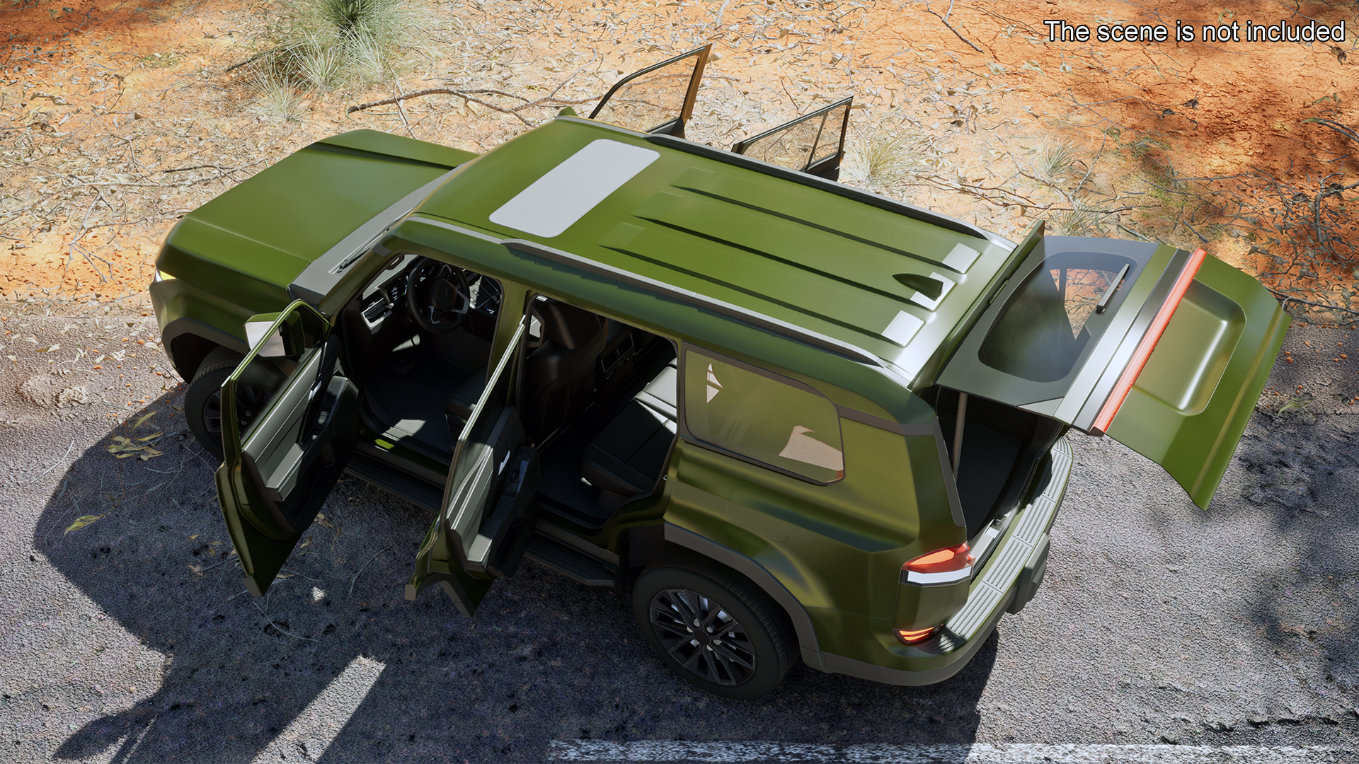 Large Luxury SUV Green Rigged 3D model