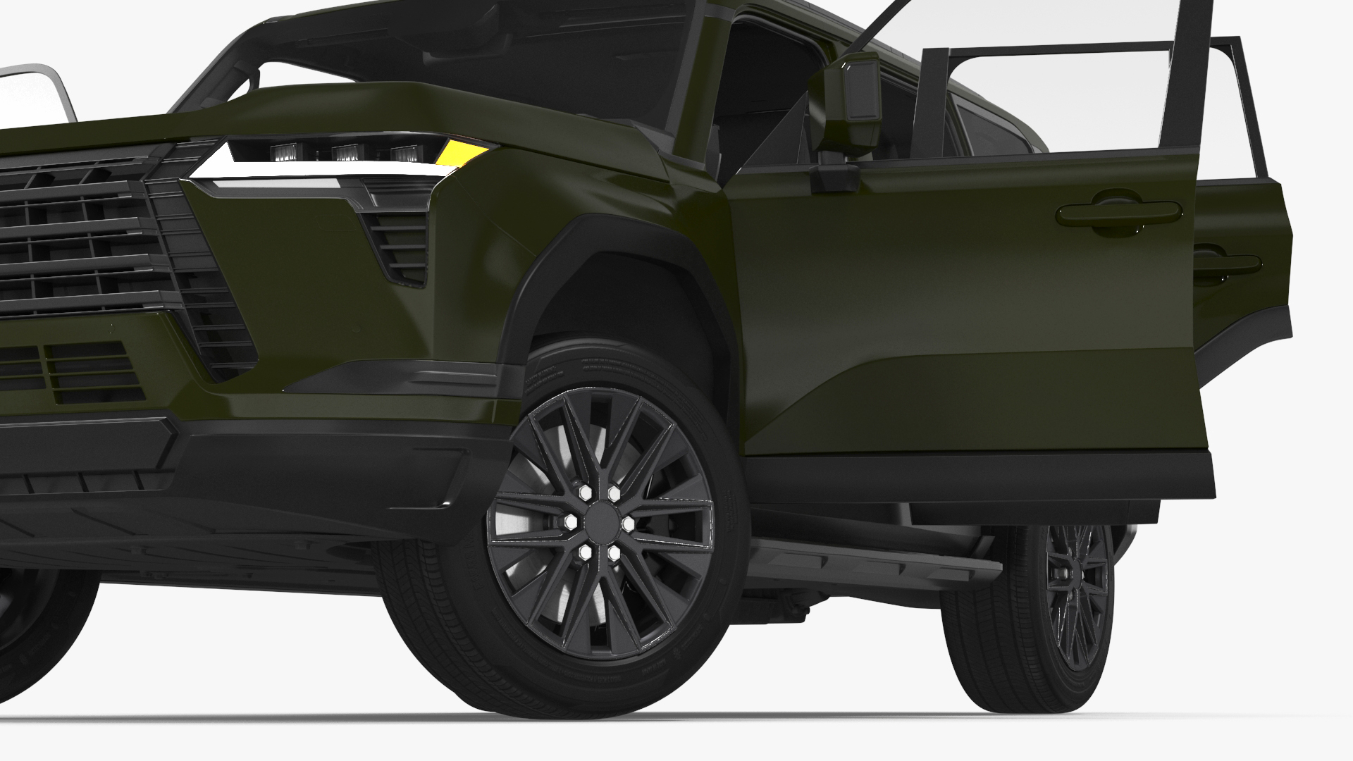 Large Luxury SUV Green Rigged 3D model