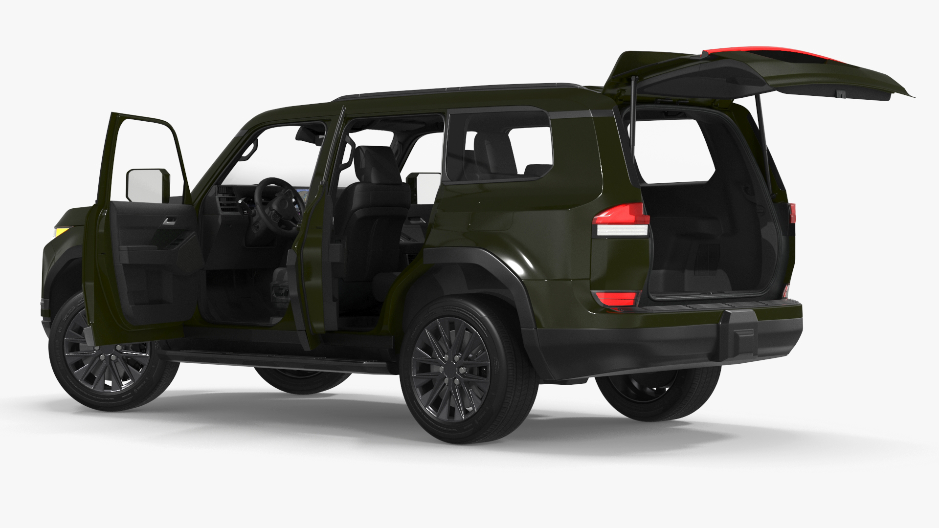 Large Luxury SUV Green Rigged 3D model