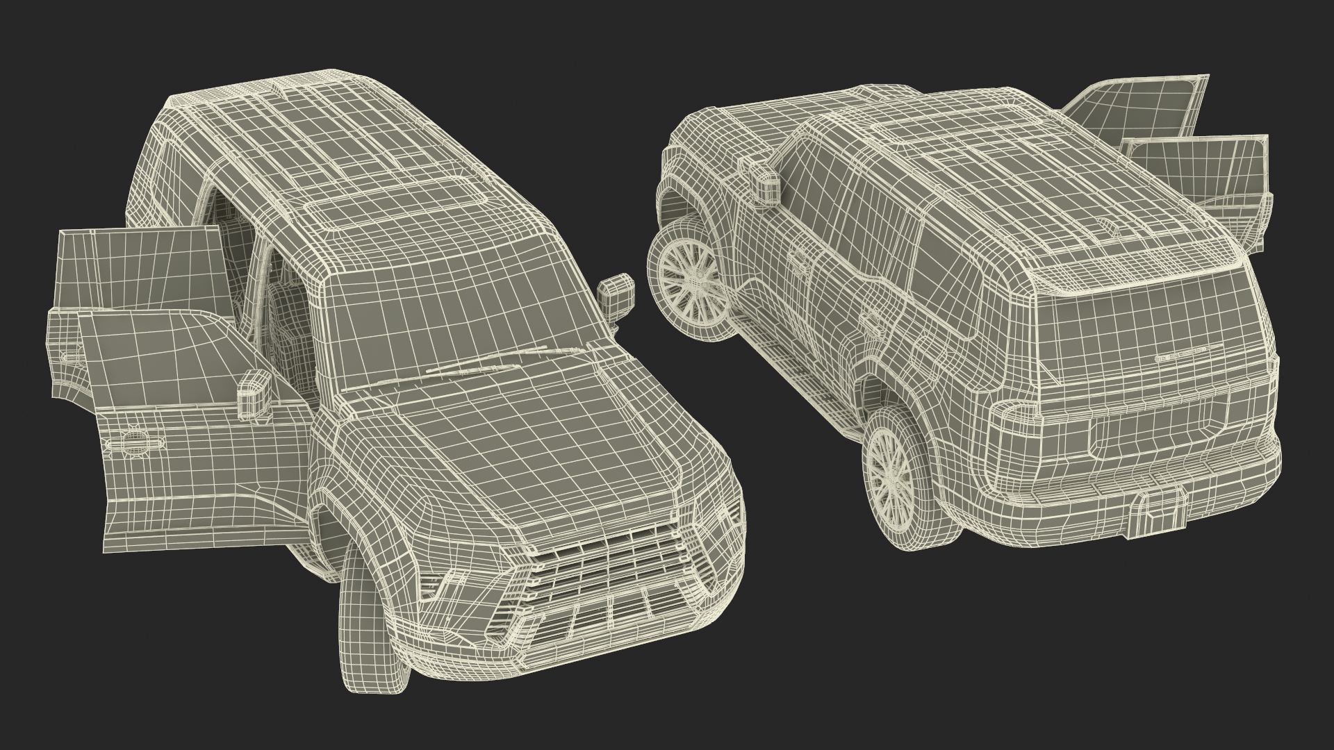 Large Luxury SUV Green Rigged 3D model