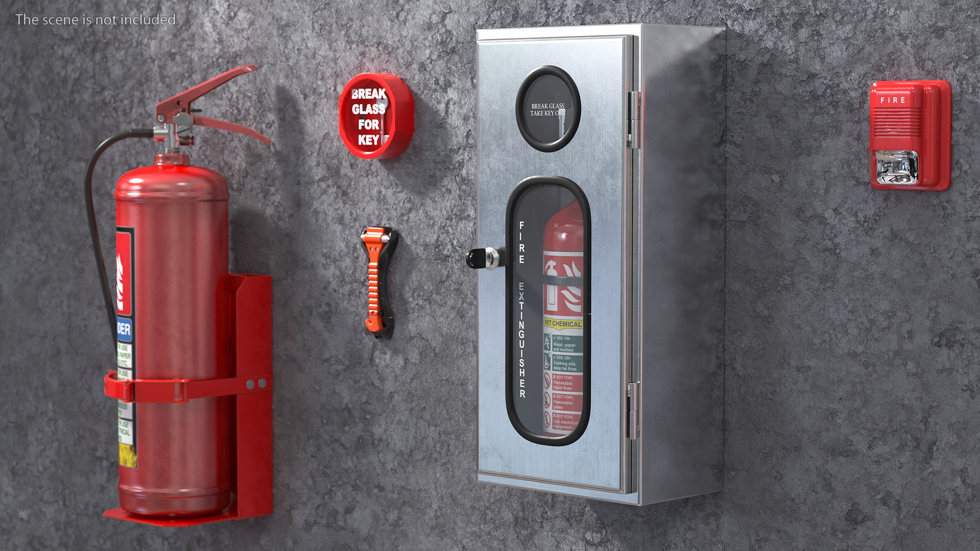 3D Fire Extinguisher Storage Box Set model