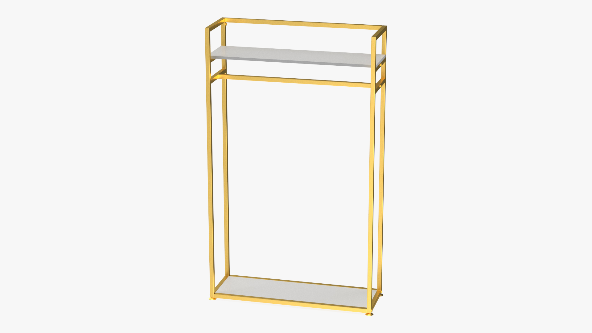 3D Golden Cloth Rack with Shelf model