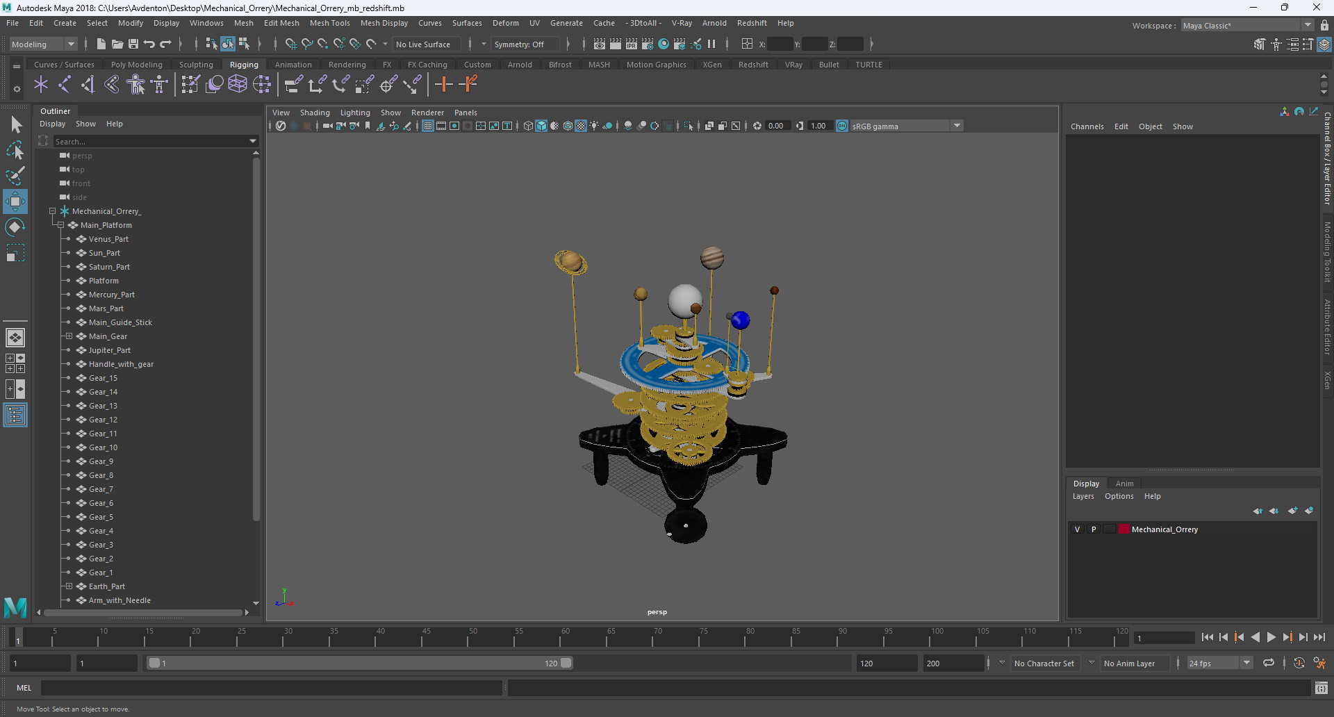 Mechanical Orrery 3D