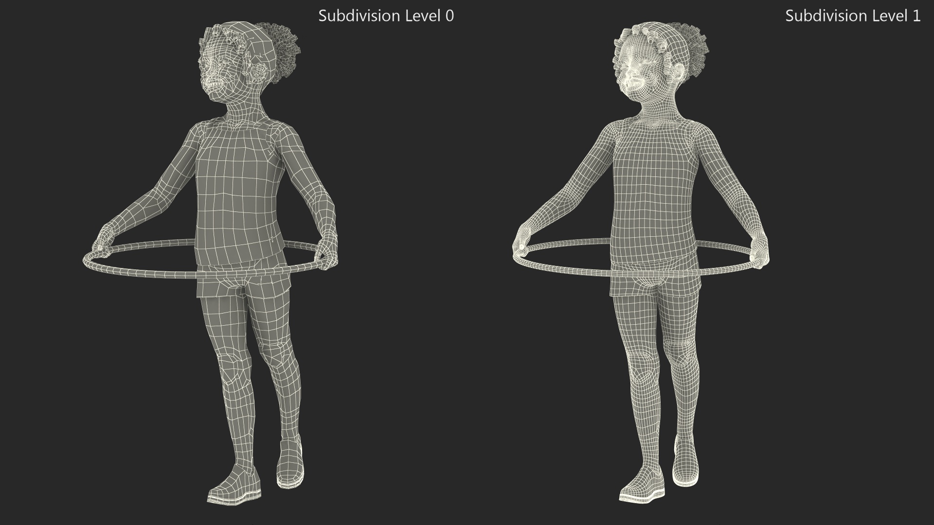 Smiling Sport Style Girl Child Standing 3D model