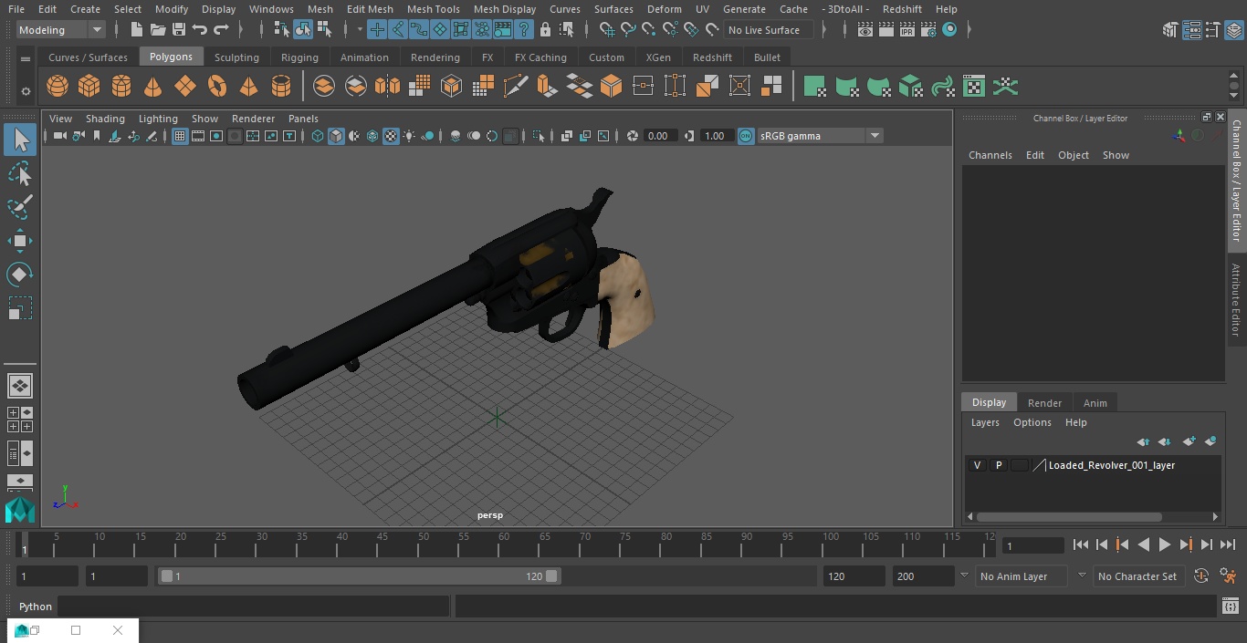 3D model Loaded Revolver