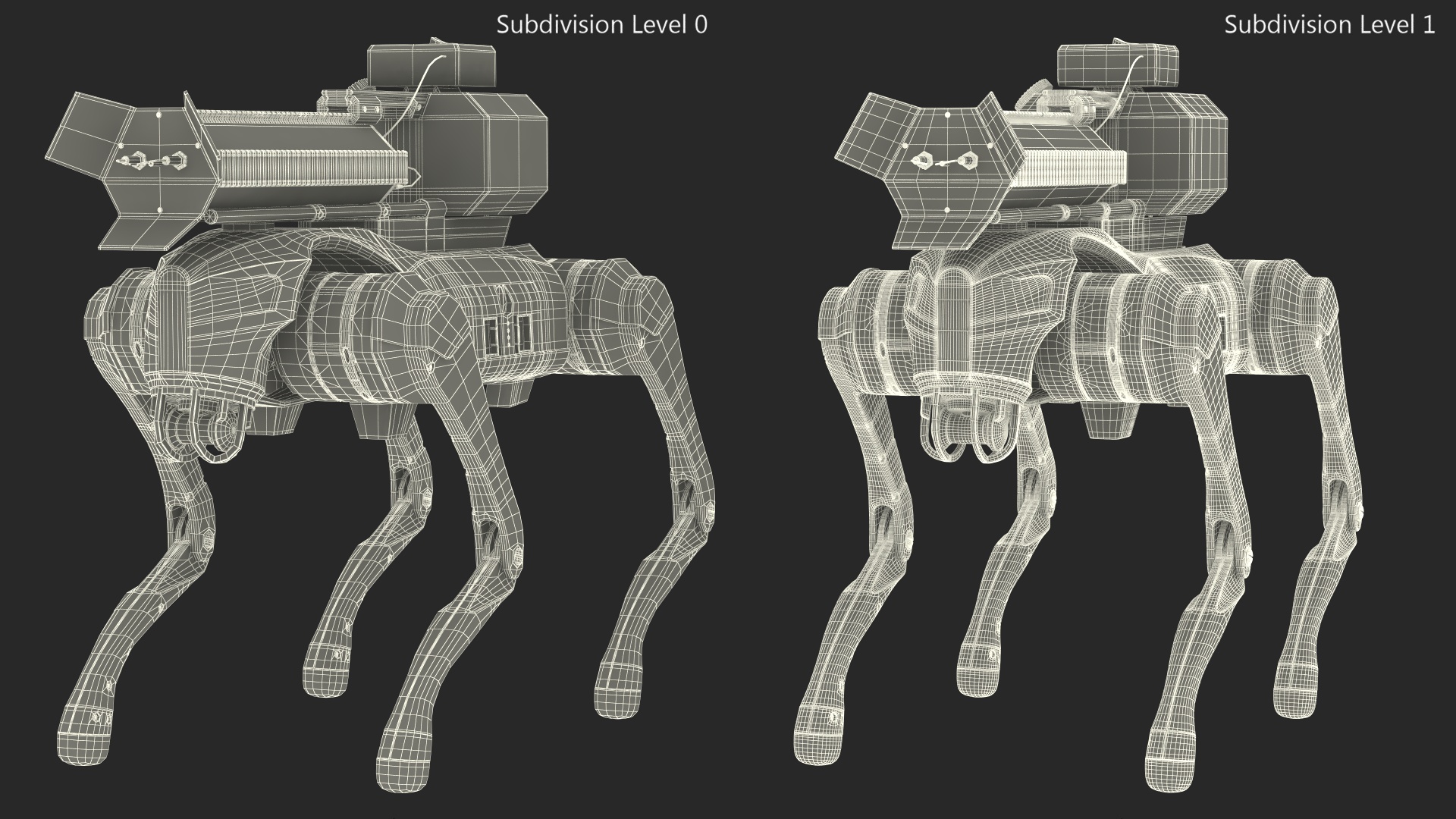 Robot Dog with a Flamethrower 3D model