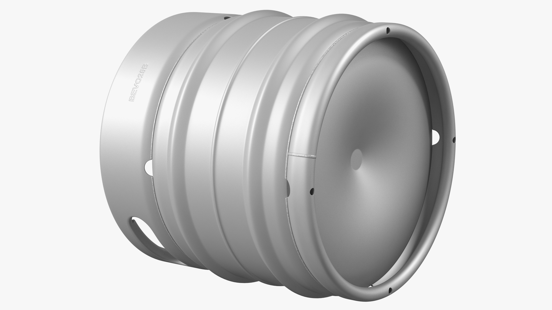 3D Stainless Steel Beer Keg 30L model