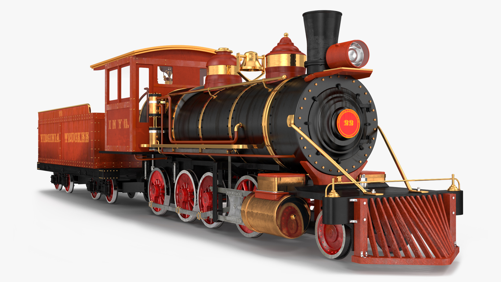 Steam Train And Freight Wagon 3D model