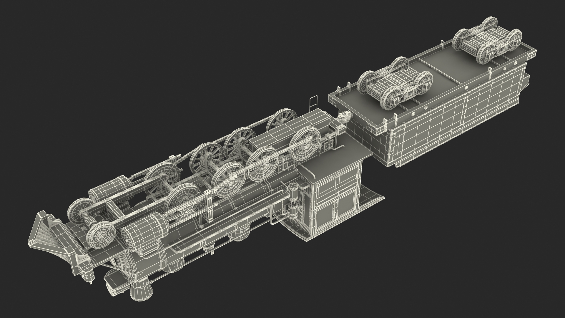 Steam Train And Freight Wagon 3D model