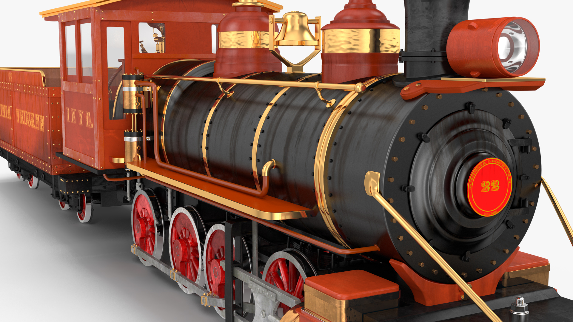 Steam Train And Freight Wagon 3D model