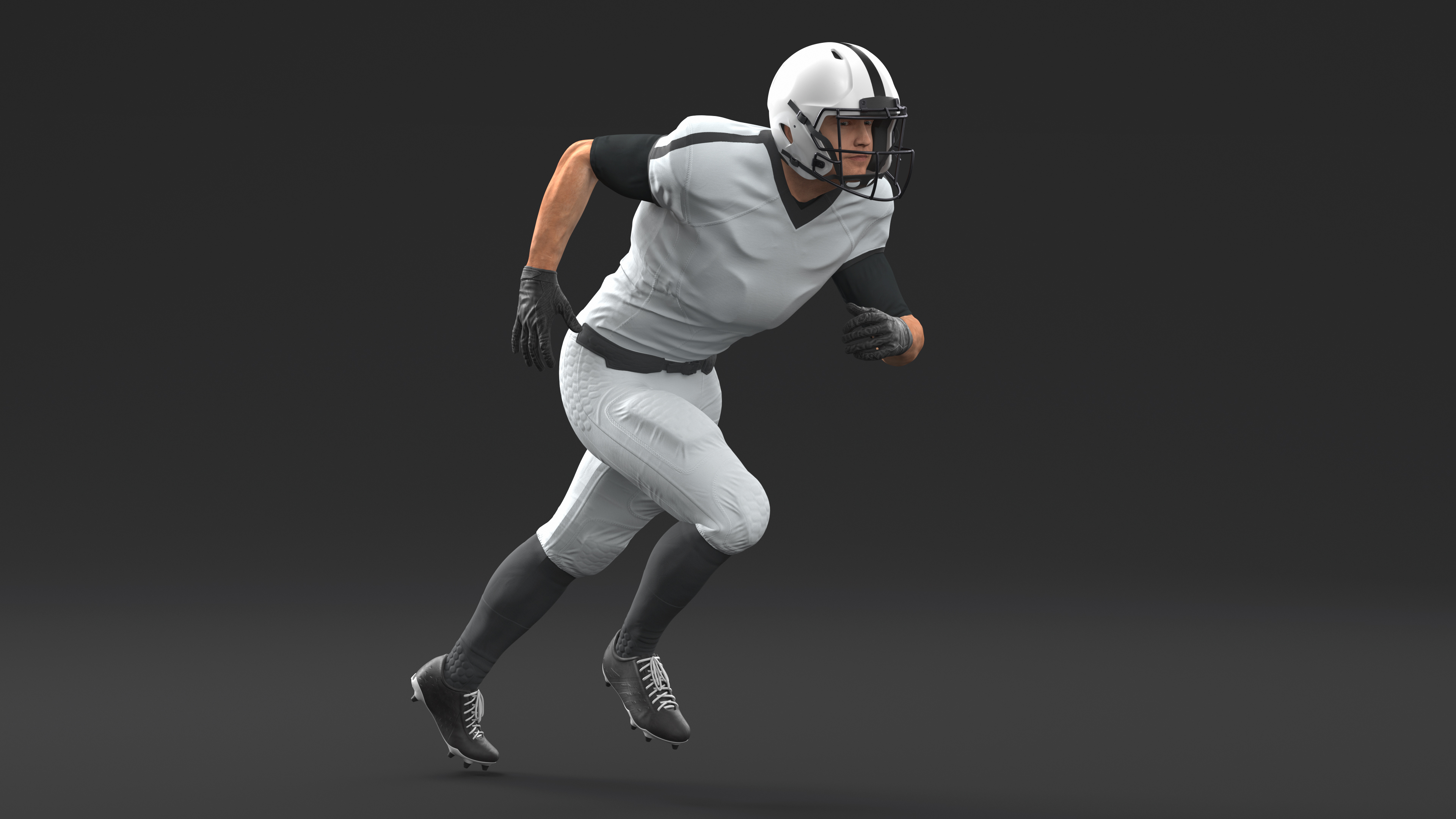 3D model White Uniform Football Player Rigged for Cinema 4D