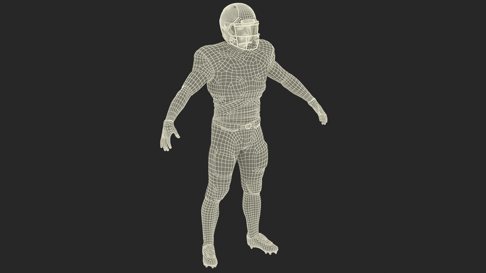 3D model White Uniform Football Player Rigged for Cinema 4D