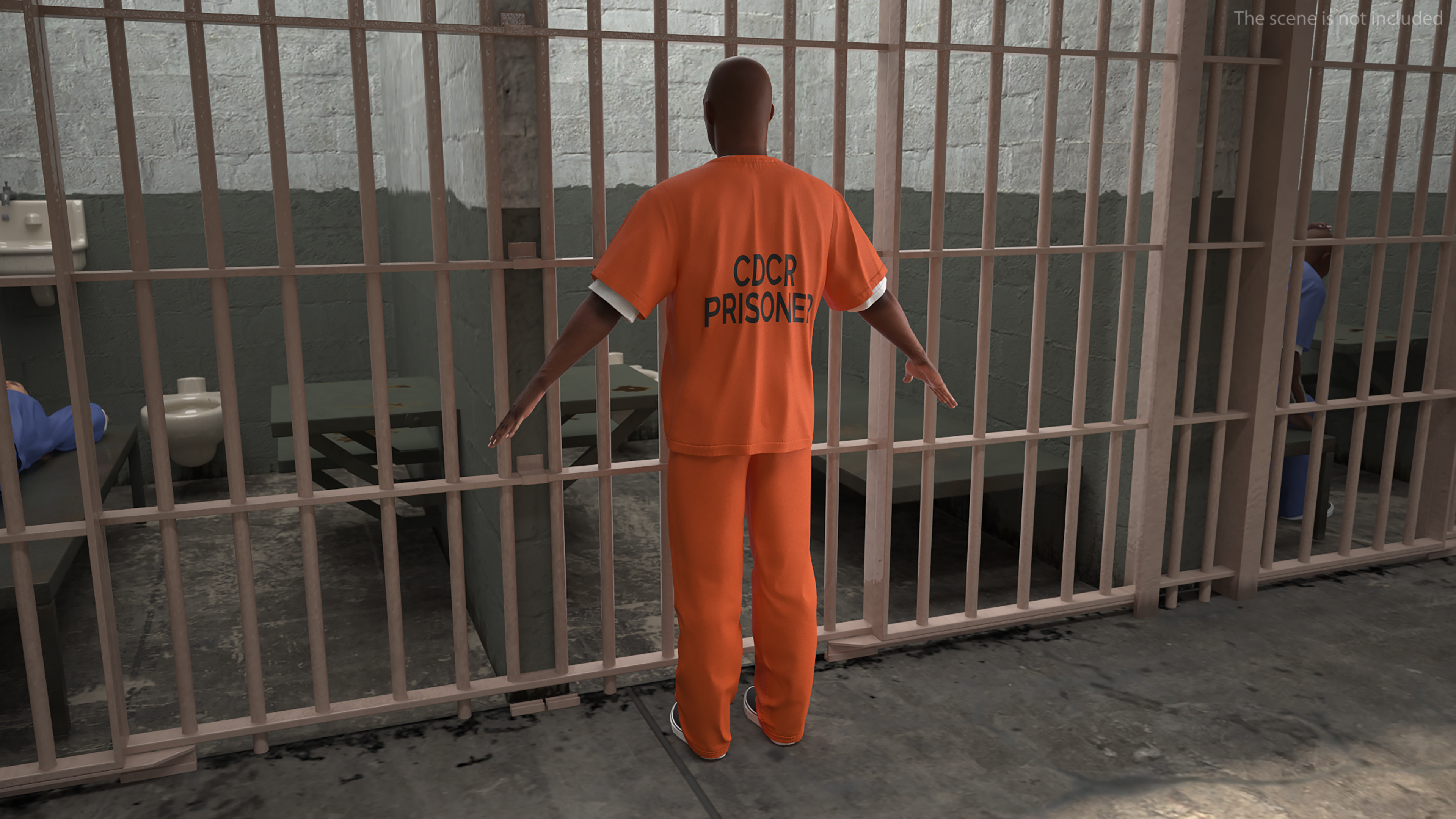 3D Black Male Prisoner A-Pose