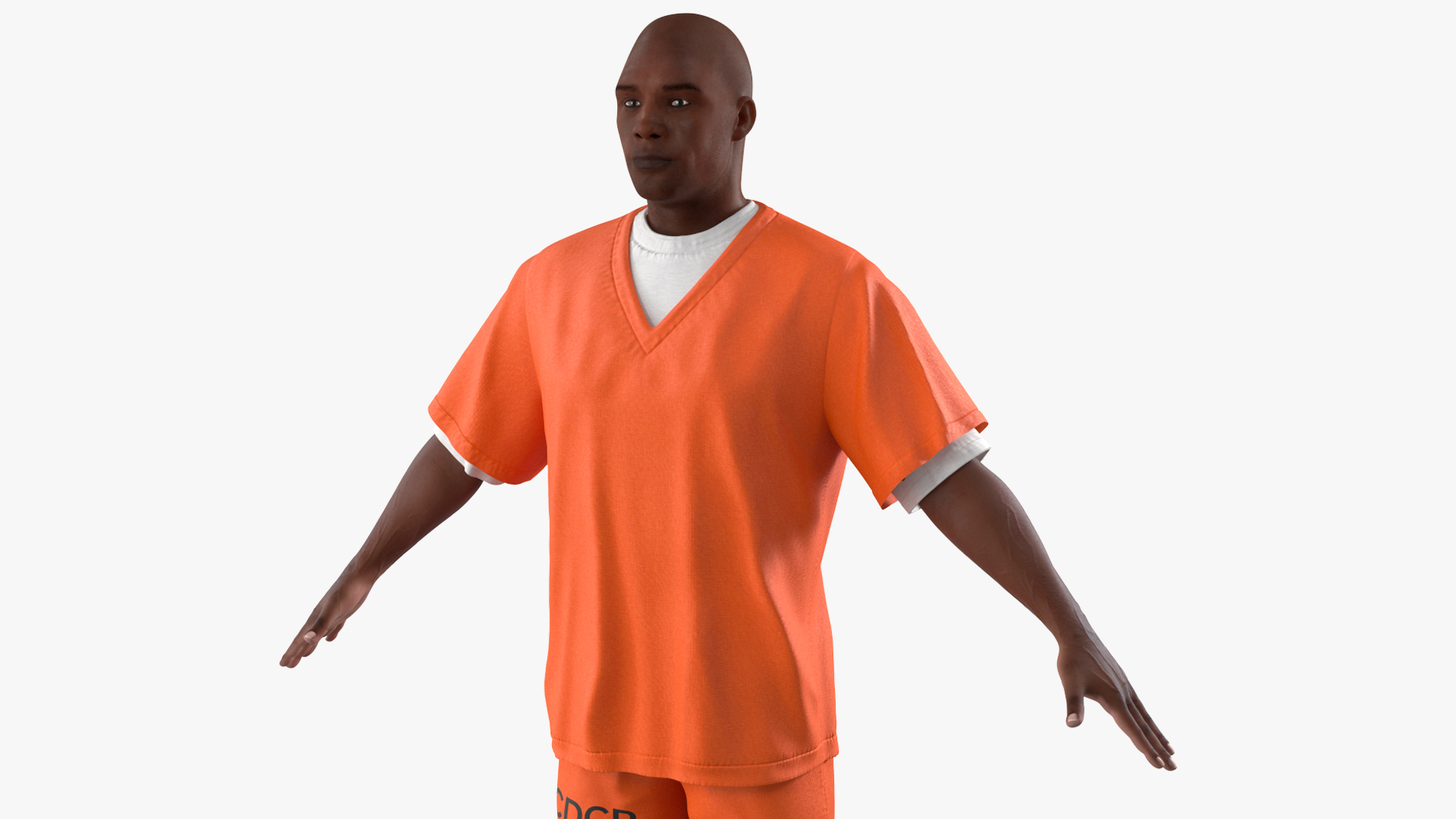 3D Black Male Prisoner A-Pose