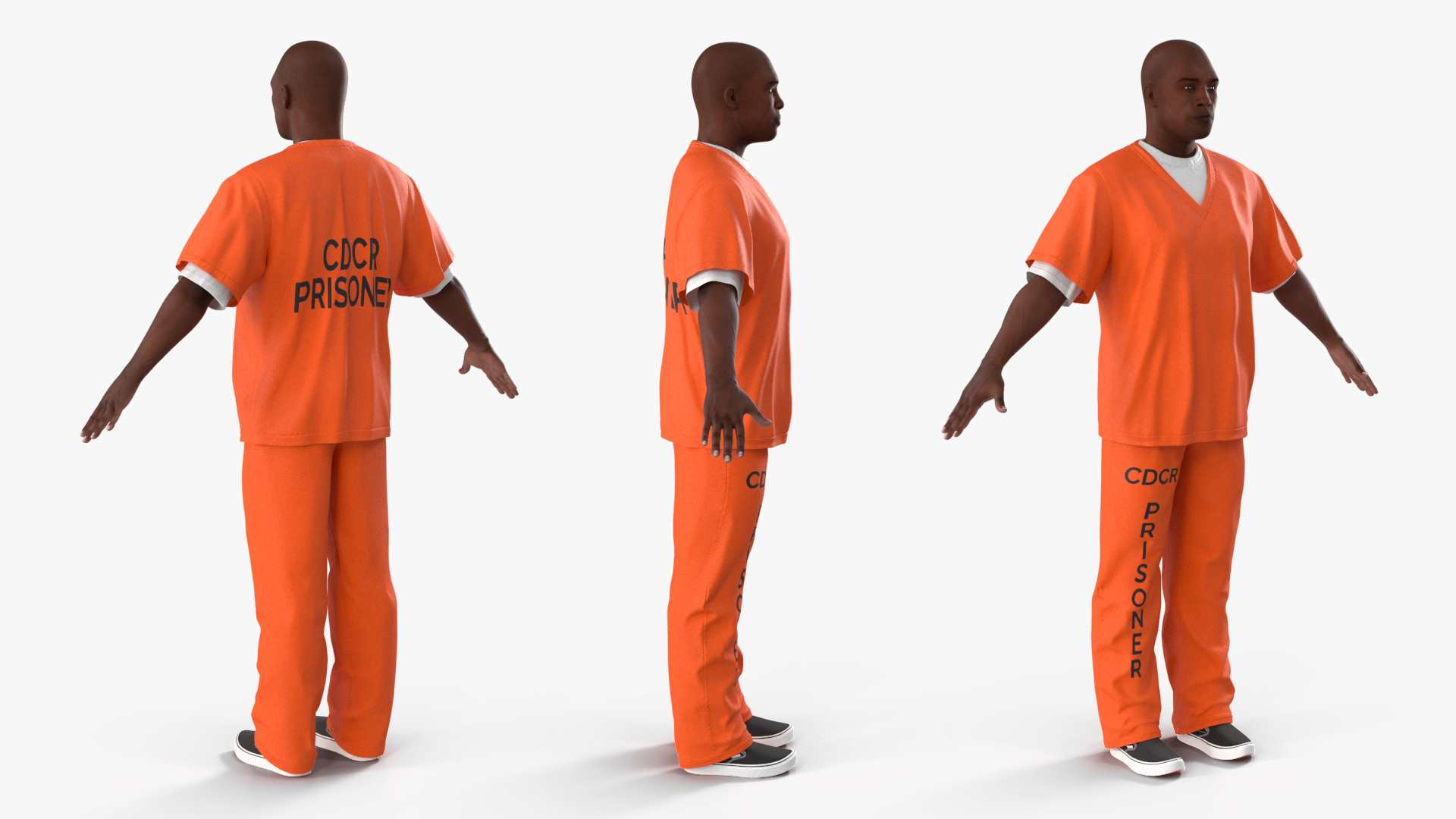 3D Black Male Prisoner A-Pose