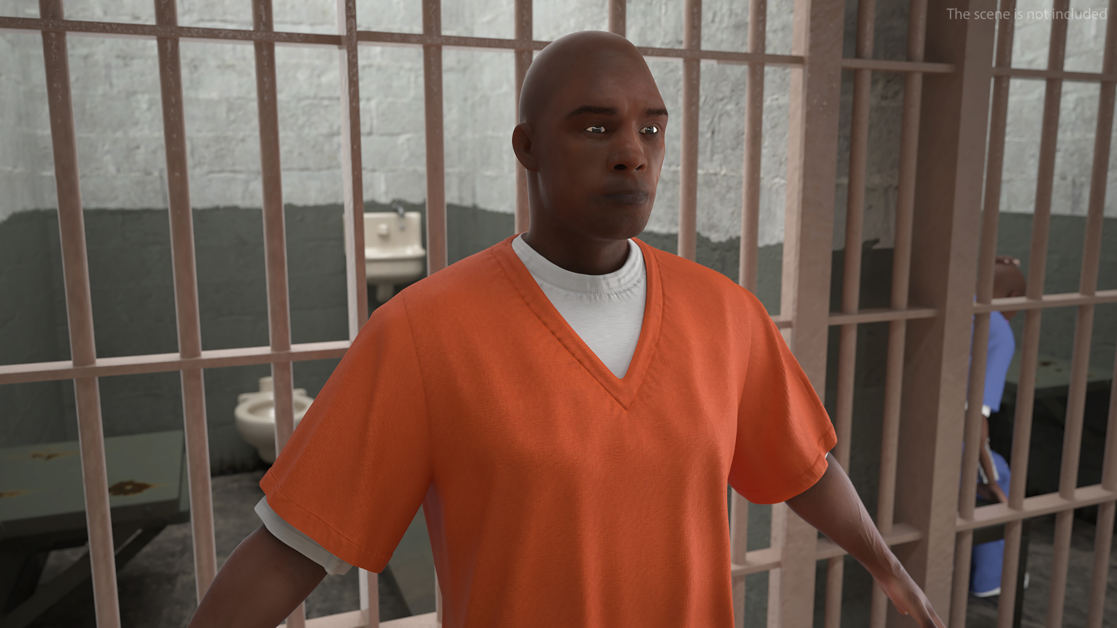 3D Black Male Prisoner A-Pose