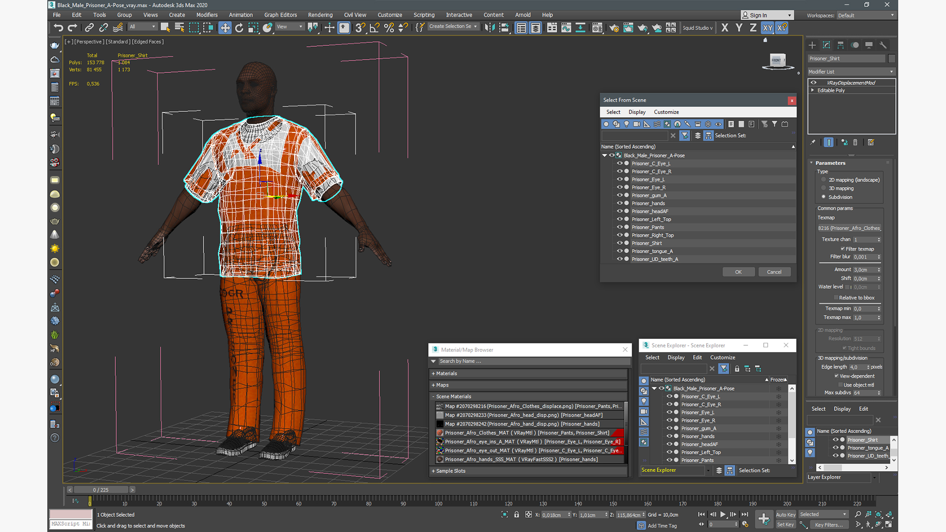 3D Black Male Prisoner A-Pose