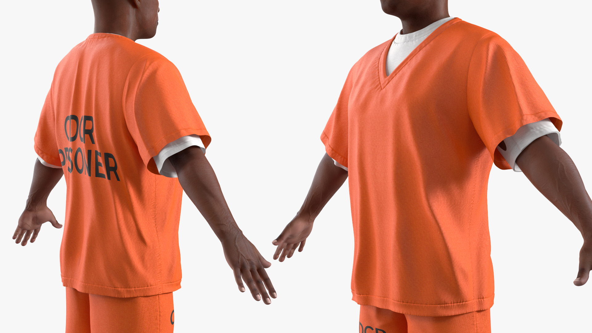 3D Black Male Prisoner A-Pose