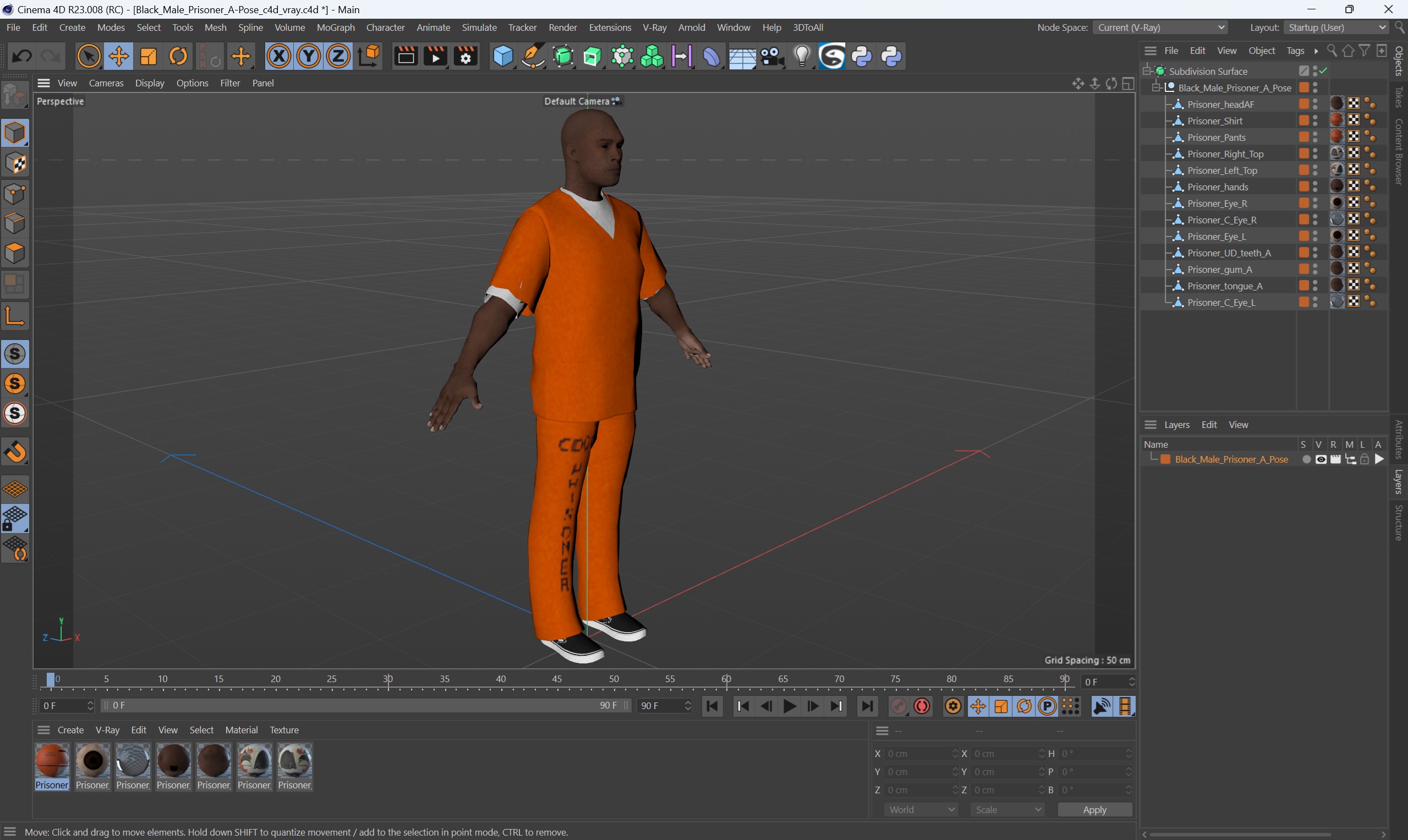 3D Black Male Prisoner A-Pose