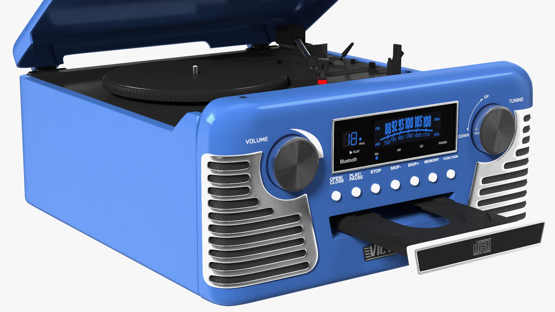 Victrola Blue Retro Turntable 3D model