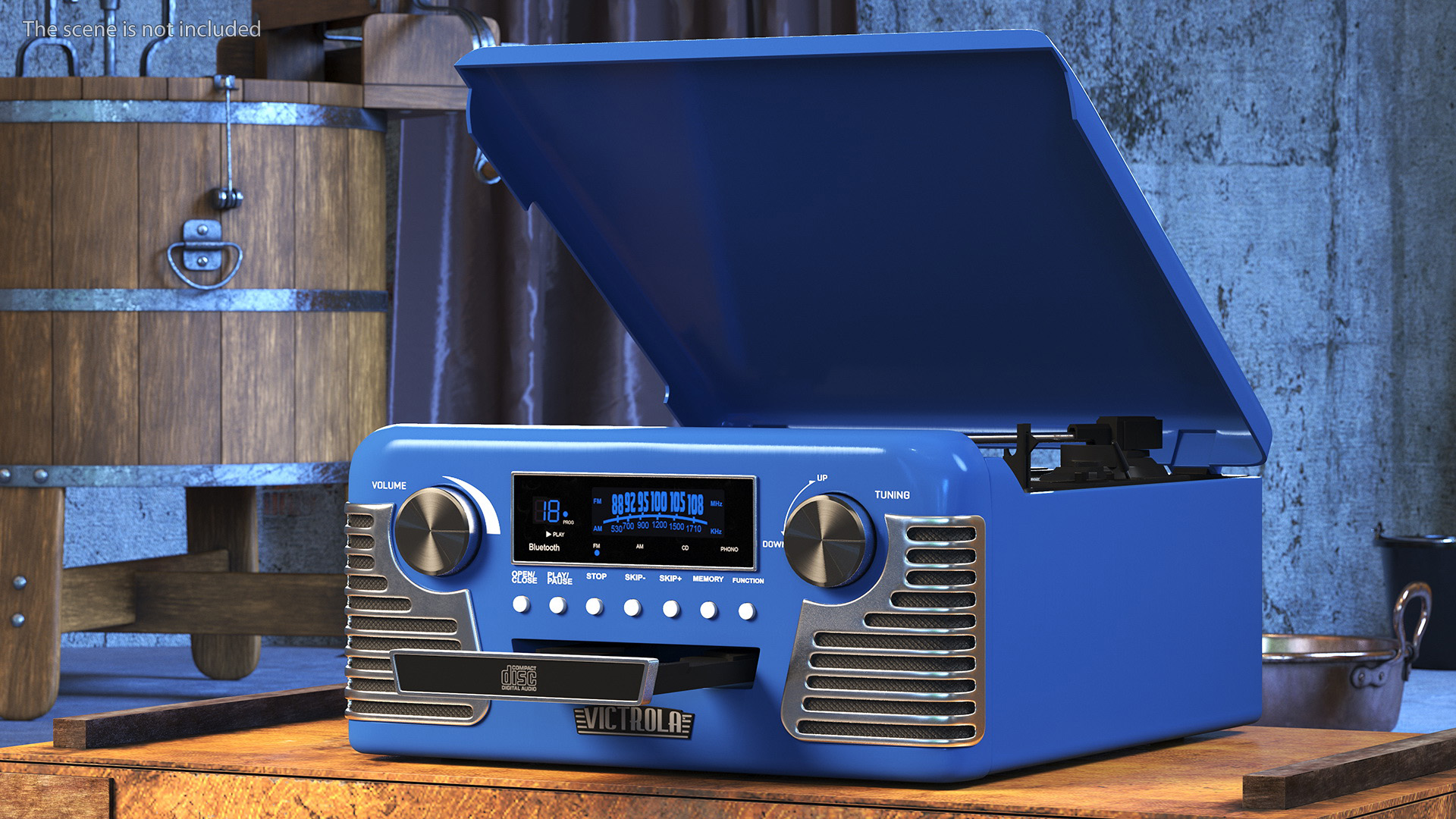 Victrola Blue Retro Turntable 3D model