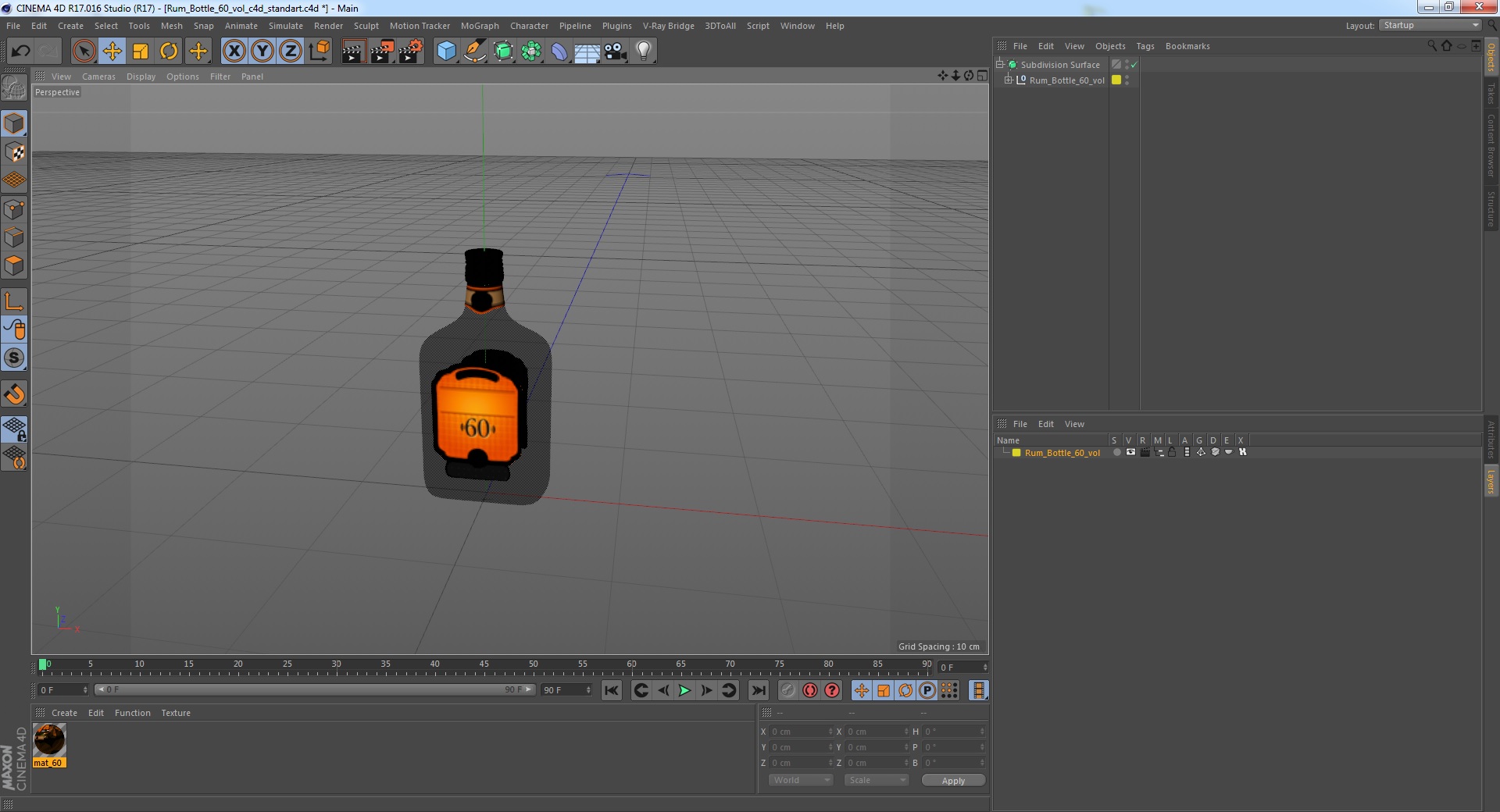 Rum Bottle 60 vol 3D