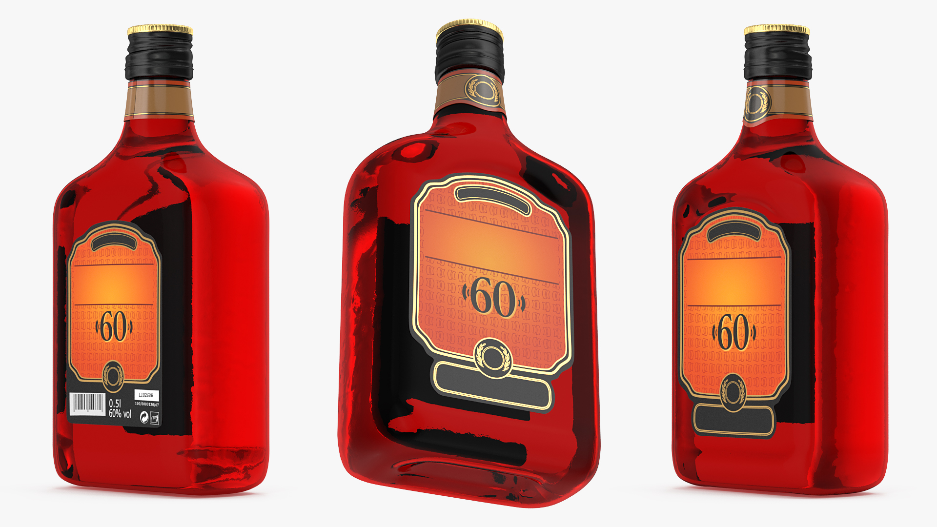 Rum Bottle 60 vol 3D