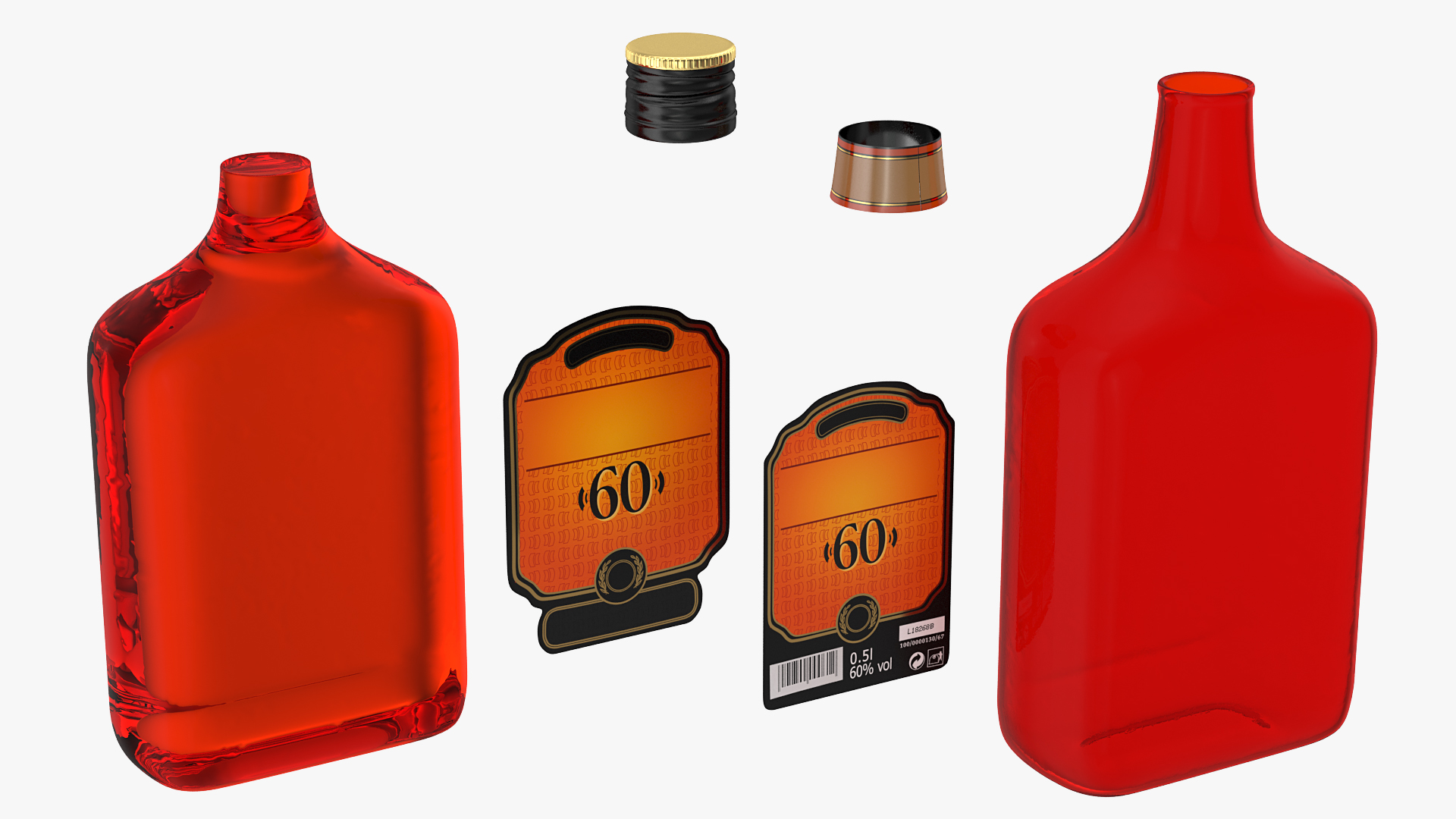 Rum Bottle 60 vol 3D