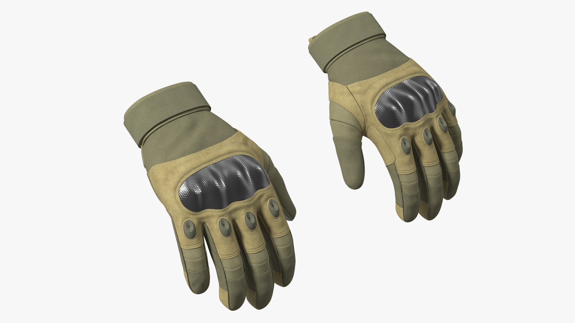 3D model Shockproof Gloves Khaki Rigged