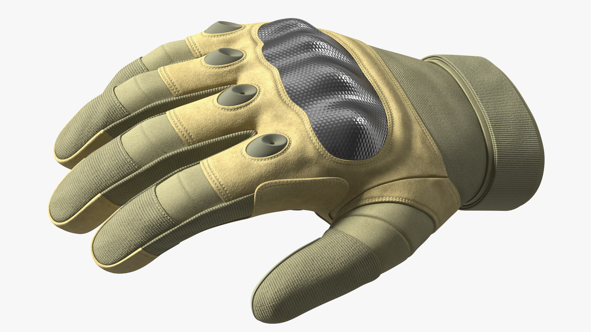 3D model Shockproof Gloves Khaki Rigged