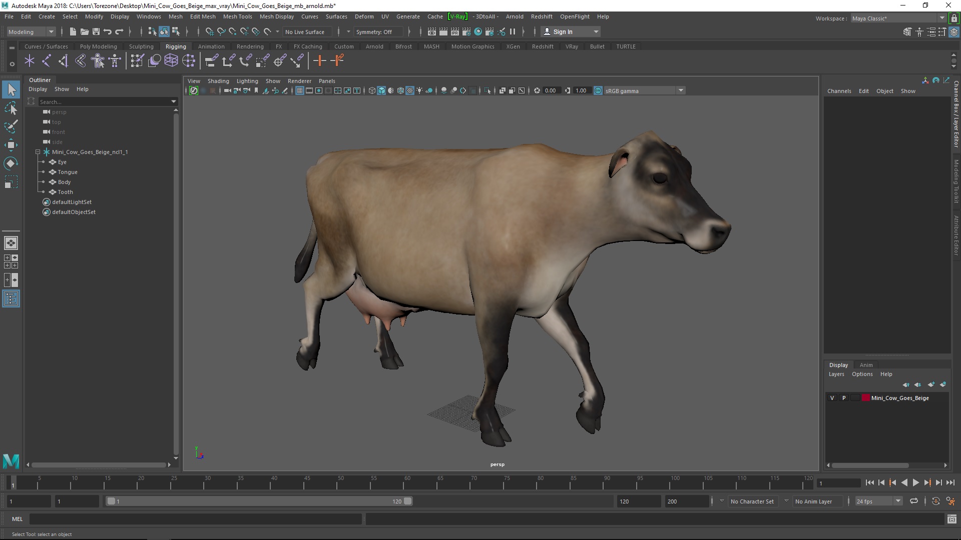 Mini Cow Goes Beige 3D model