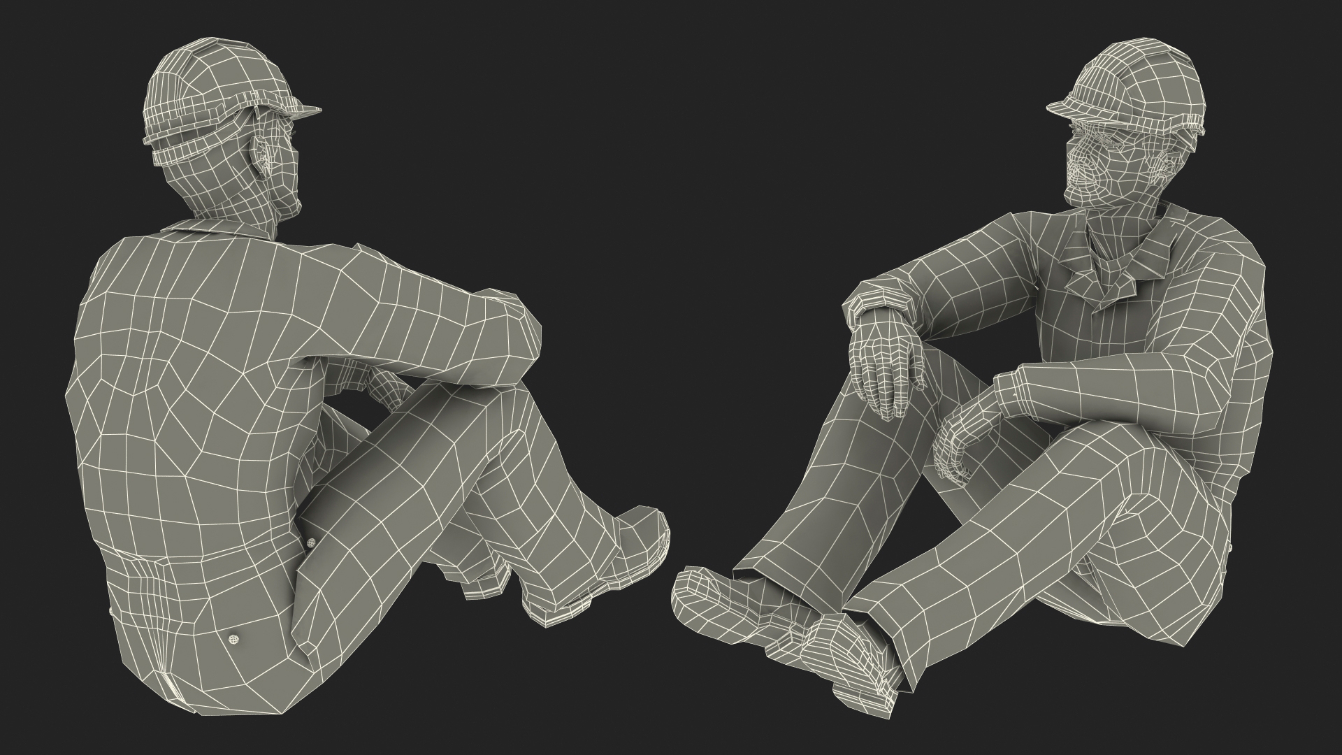 3D model Rescuer Sitting Pose