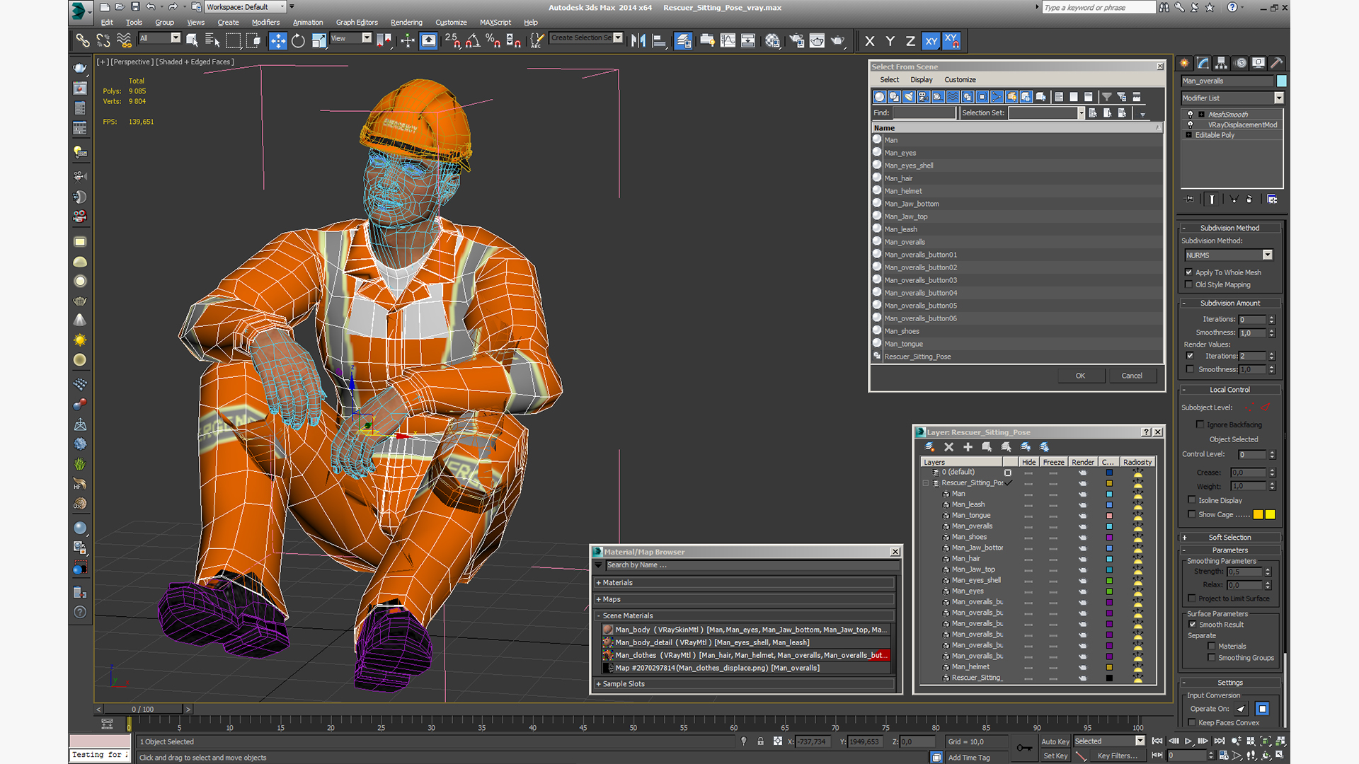 3D model Rescuer Sitting Pose