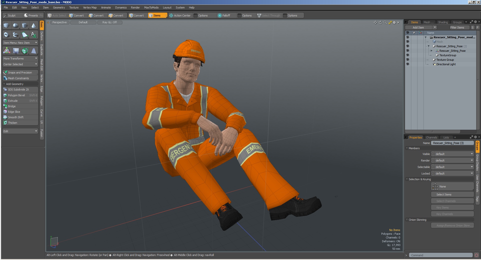 3D model Rescuer Sitting Pose