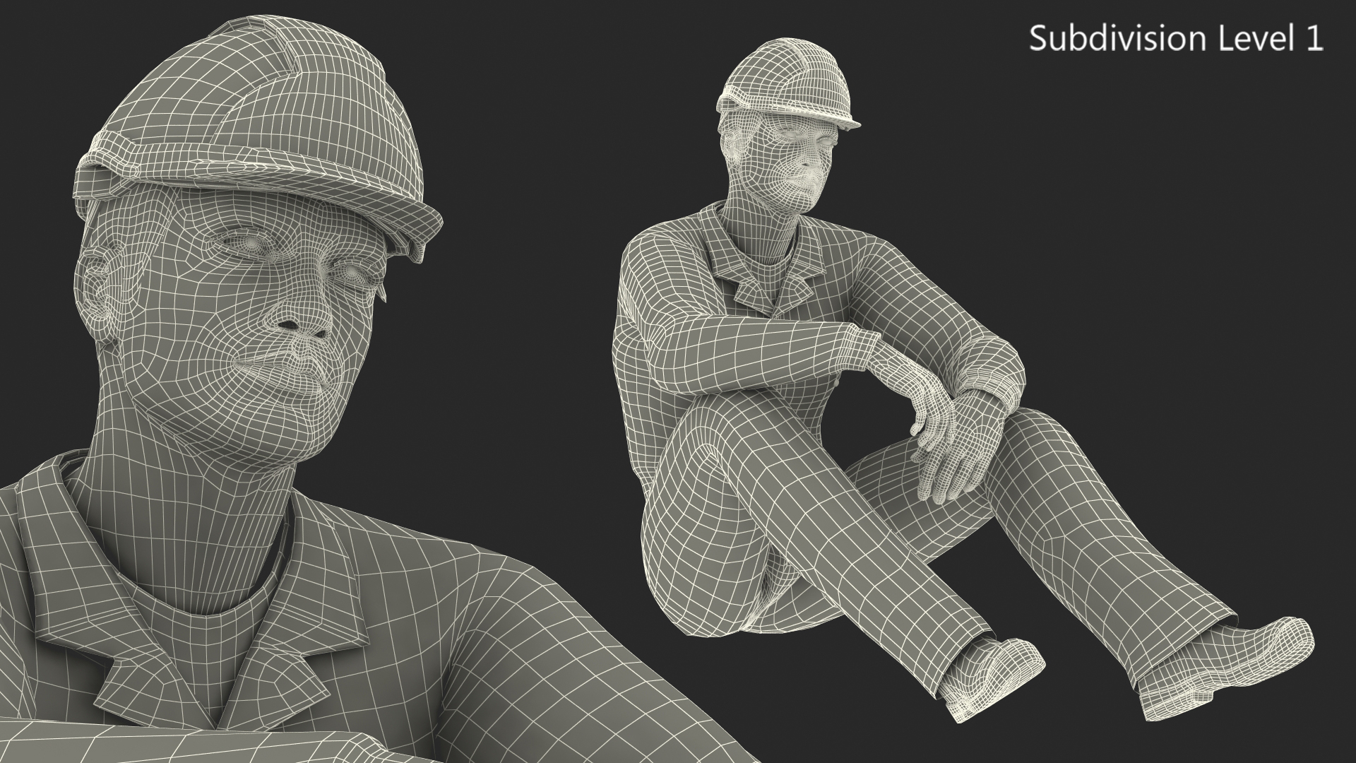 3D model Rescuer Sitting Pose