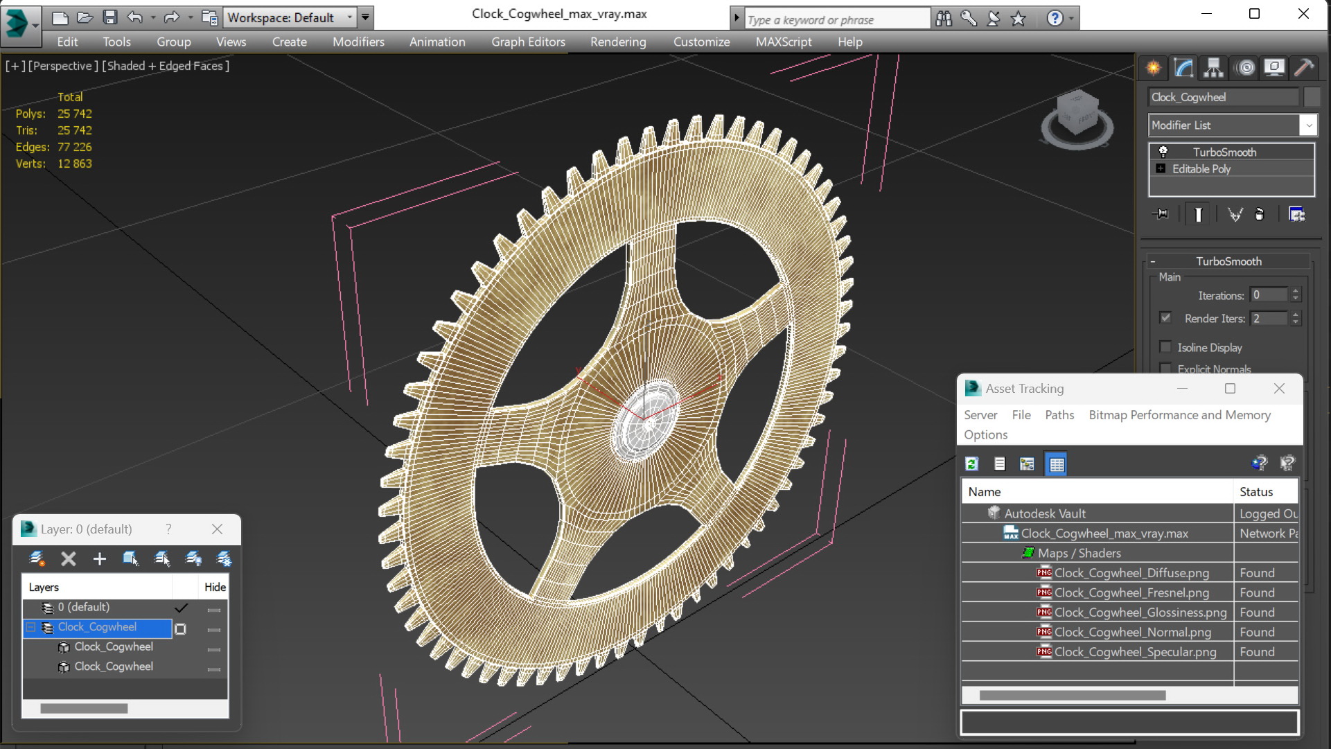 Clock Cogwheel 3D model