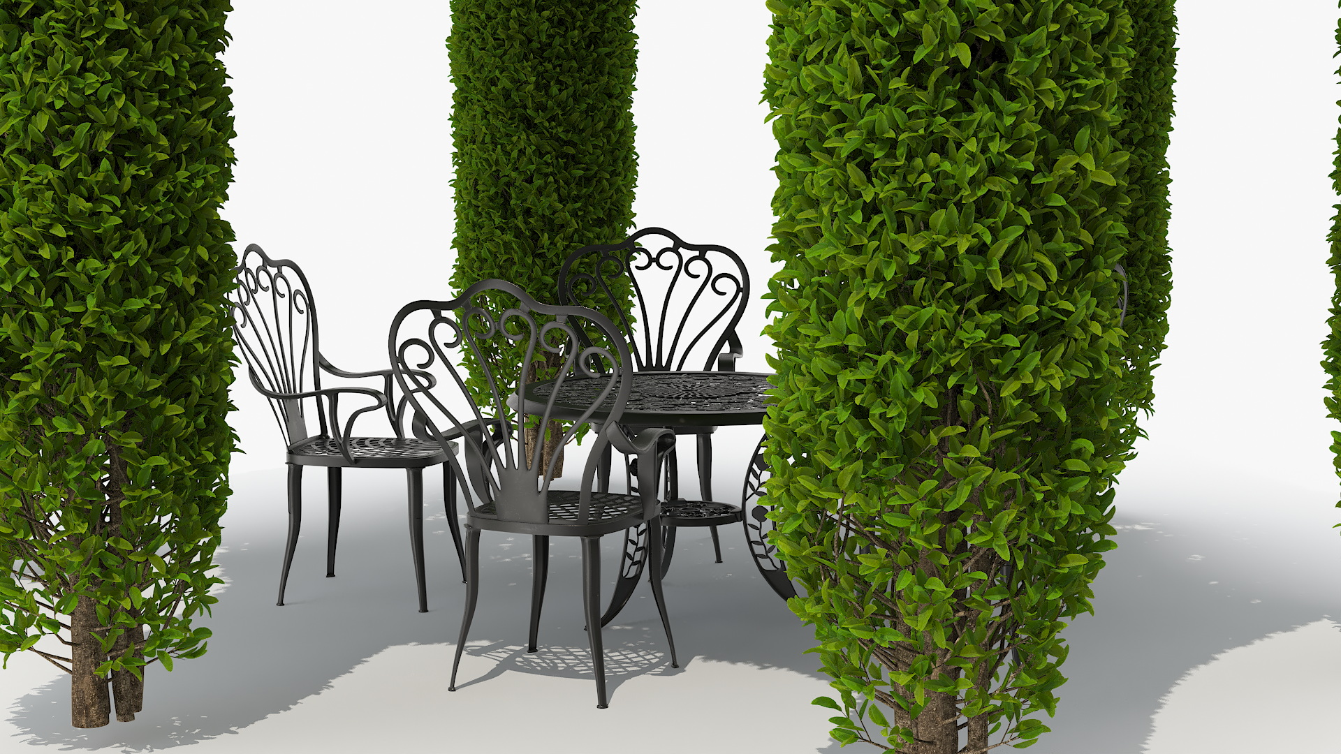 Ivy Gazebo with Garden Furniture 3D