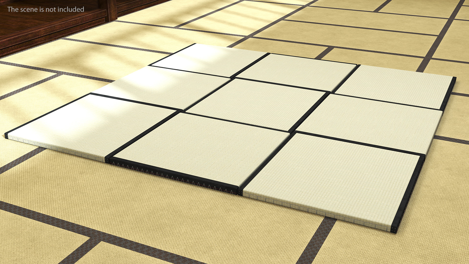 3D model Traditional Tatami Straw Mat Square