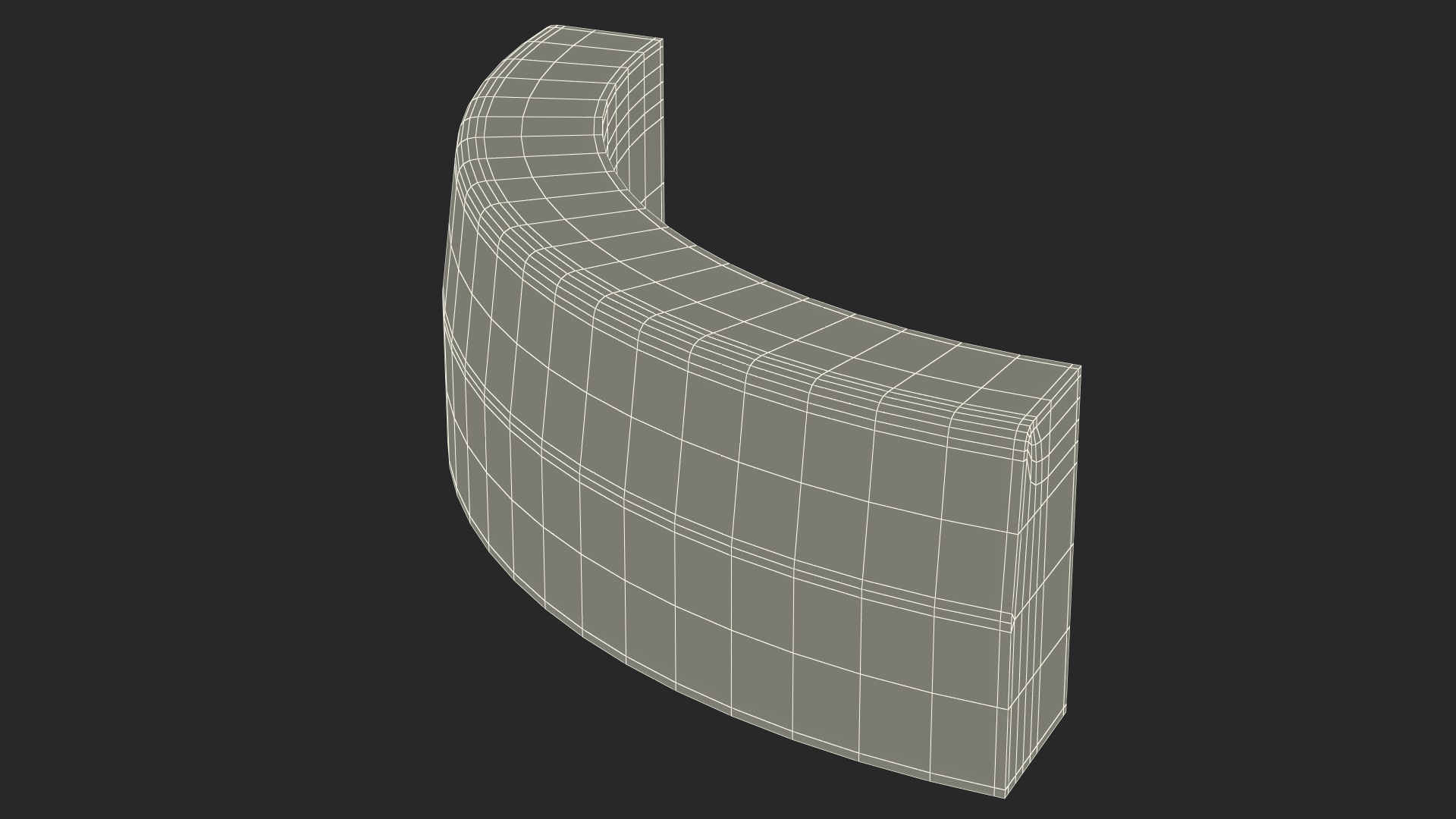 Yellow Curb Rounded 3D model