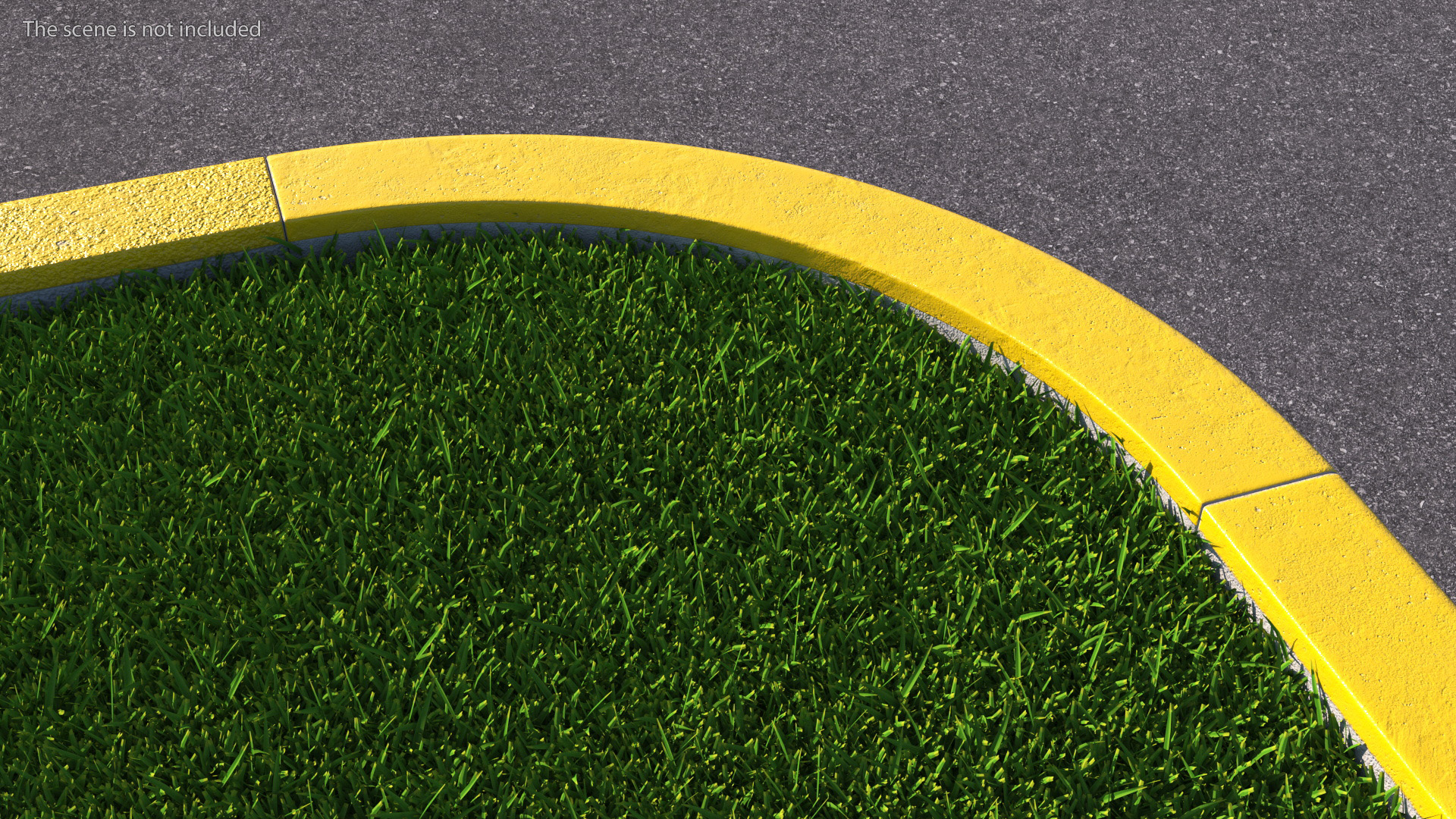 Yellow Curb Rounded 3D model