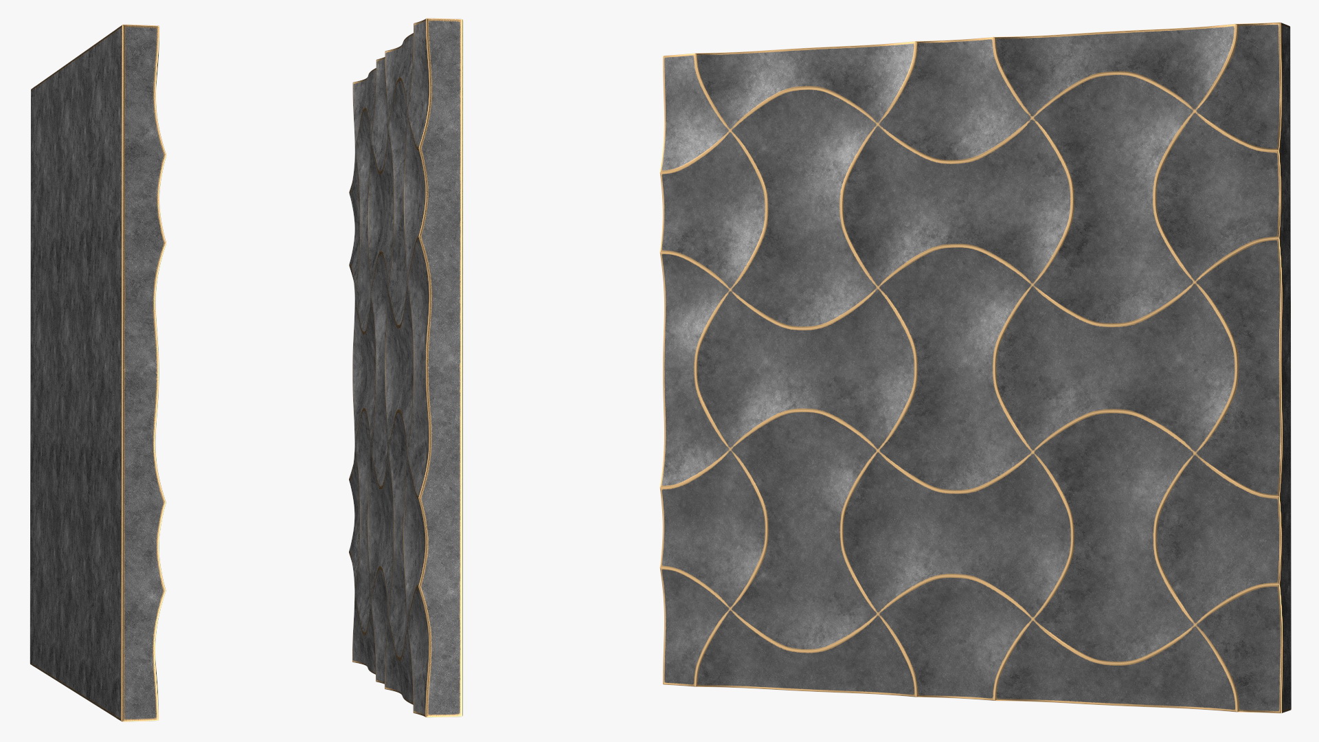 3D Wall Panel Wave Metal 3D model