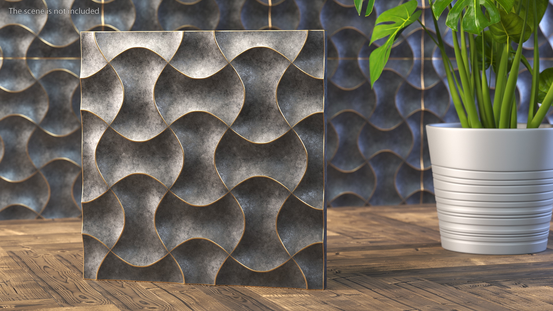 3D Wall Panel Wave Metal 3D model