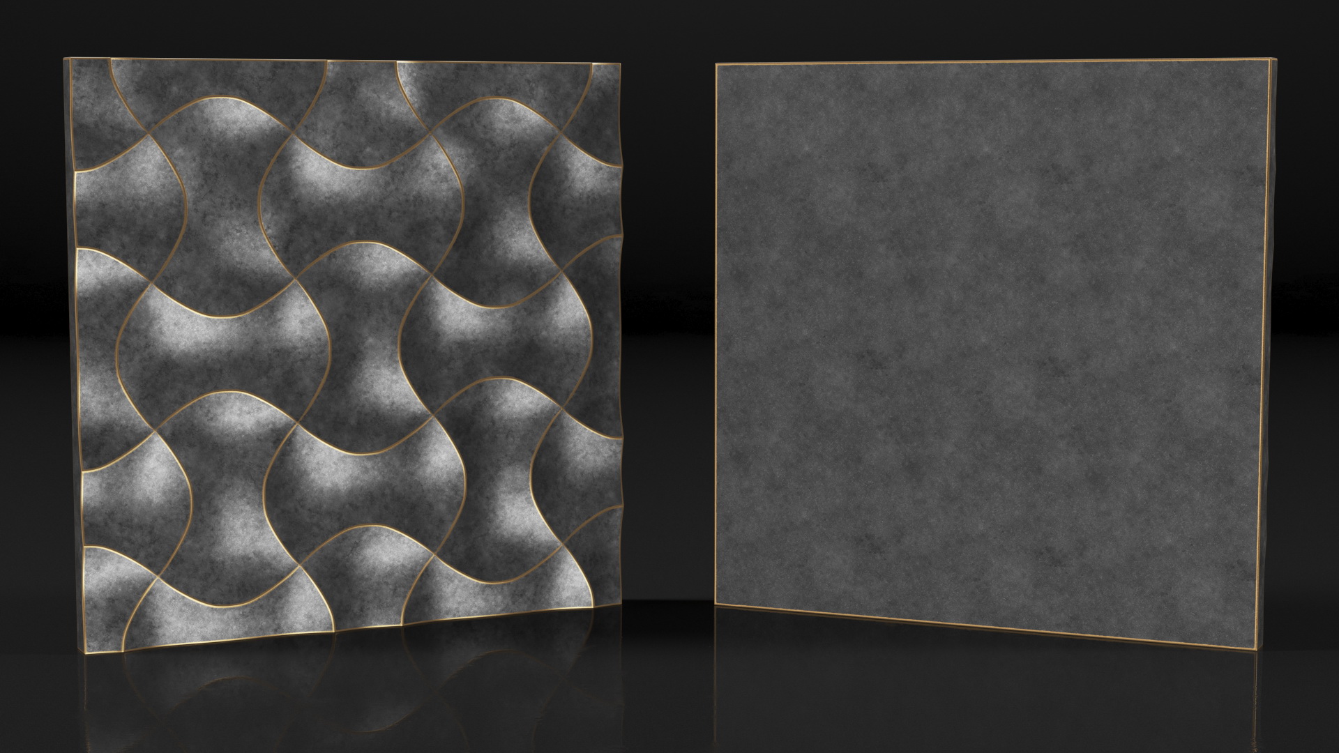 3D Wall Panel Wave Metal 3D model