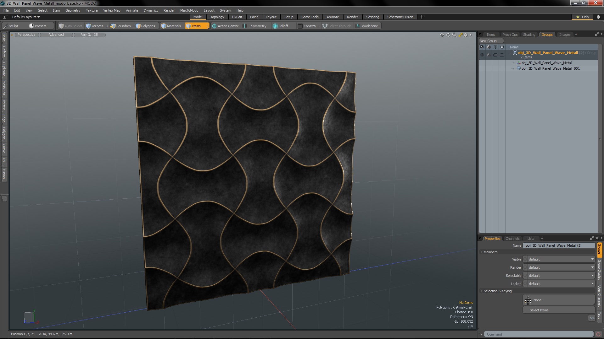 3D Wall Panel Wave Metal 3D model