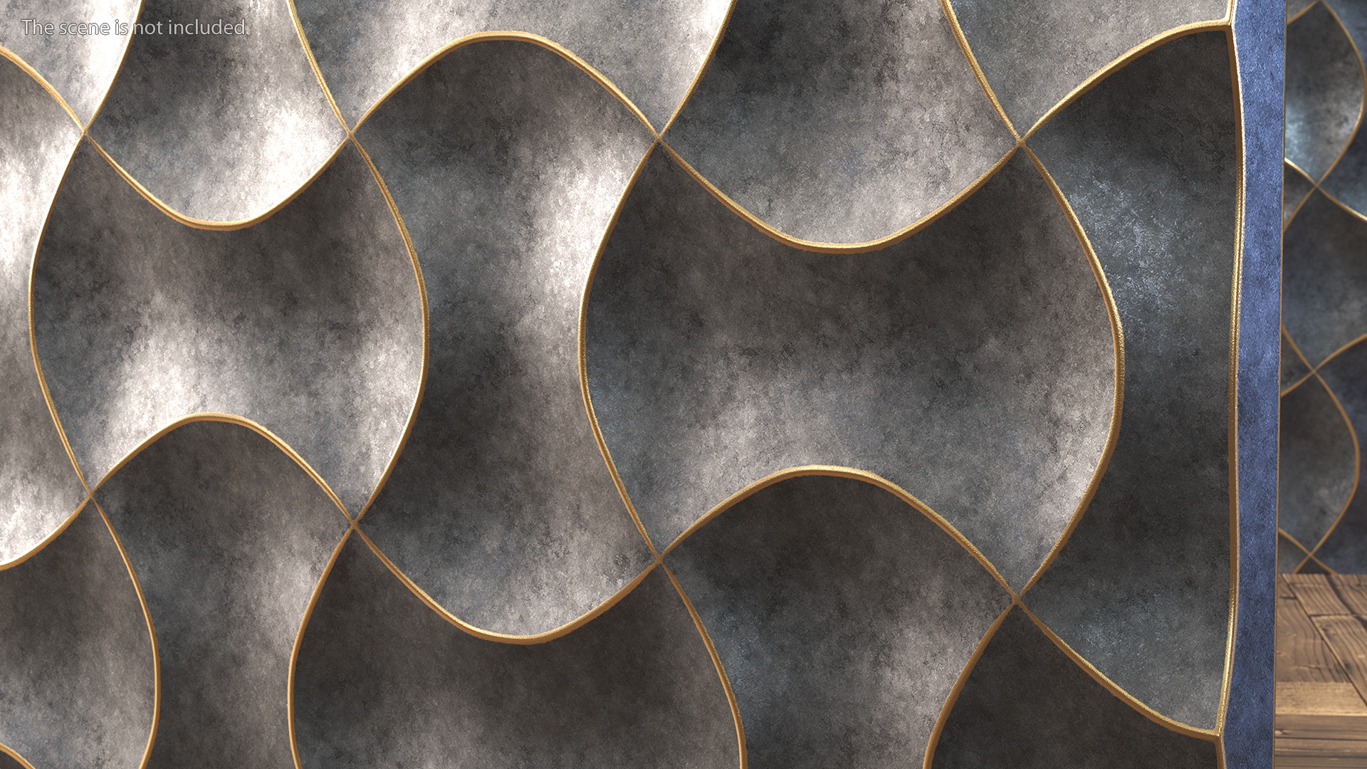 3D Wall Panel Wave Metal 3D model