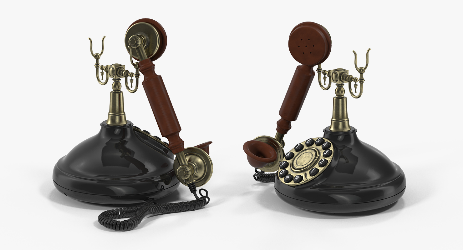 3D Antique 1920s Telephone model